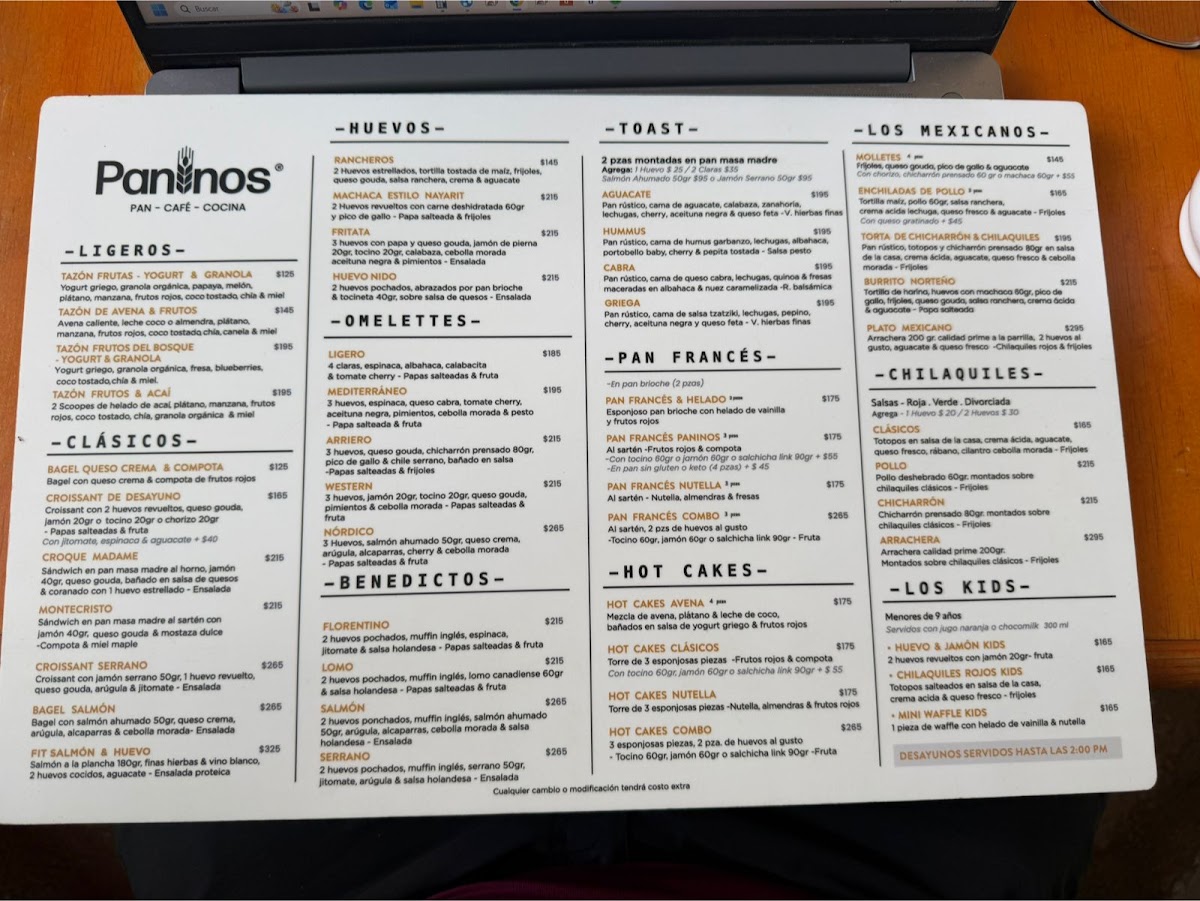 Paninos Breads Menu - Image 1